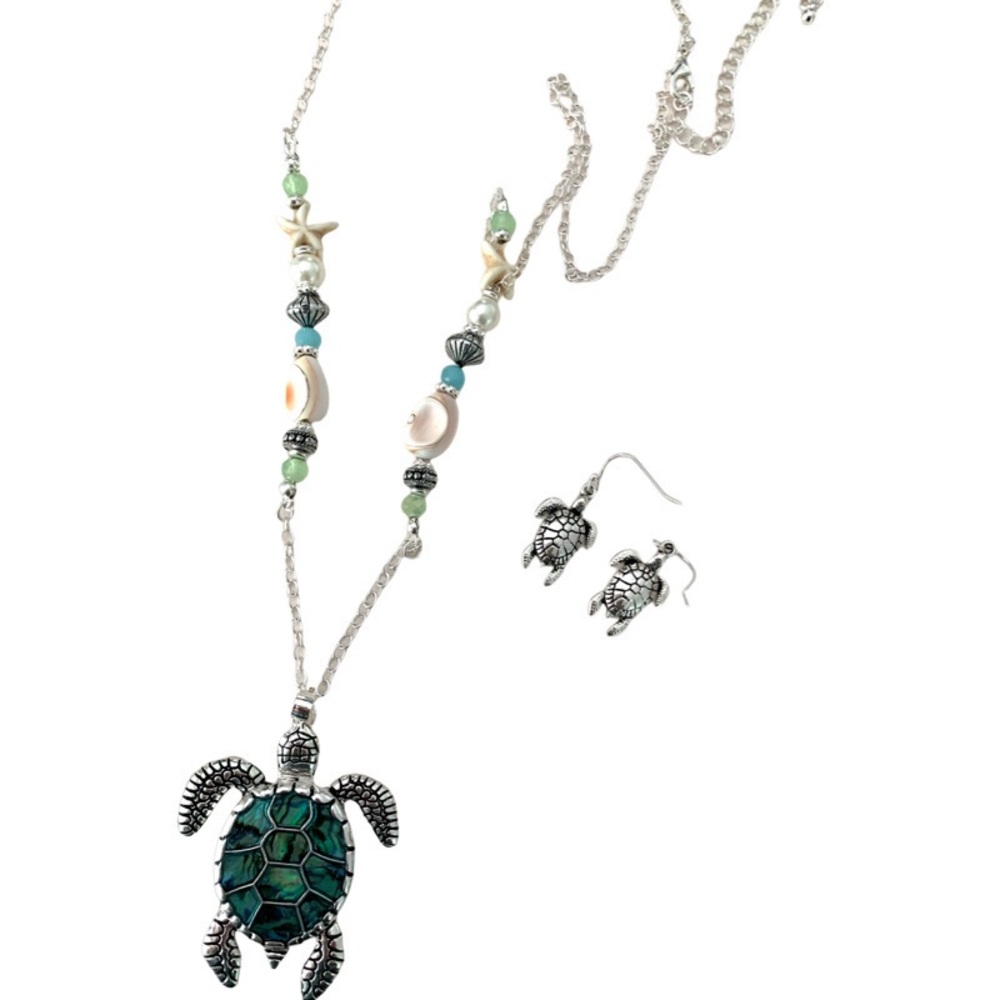 COPY - Turtle necklace and earring set